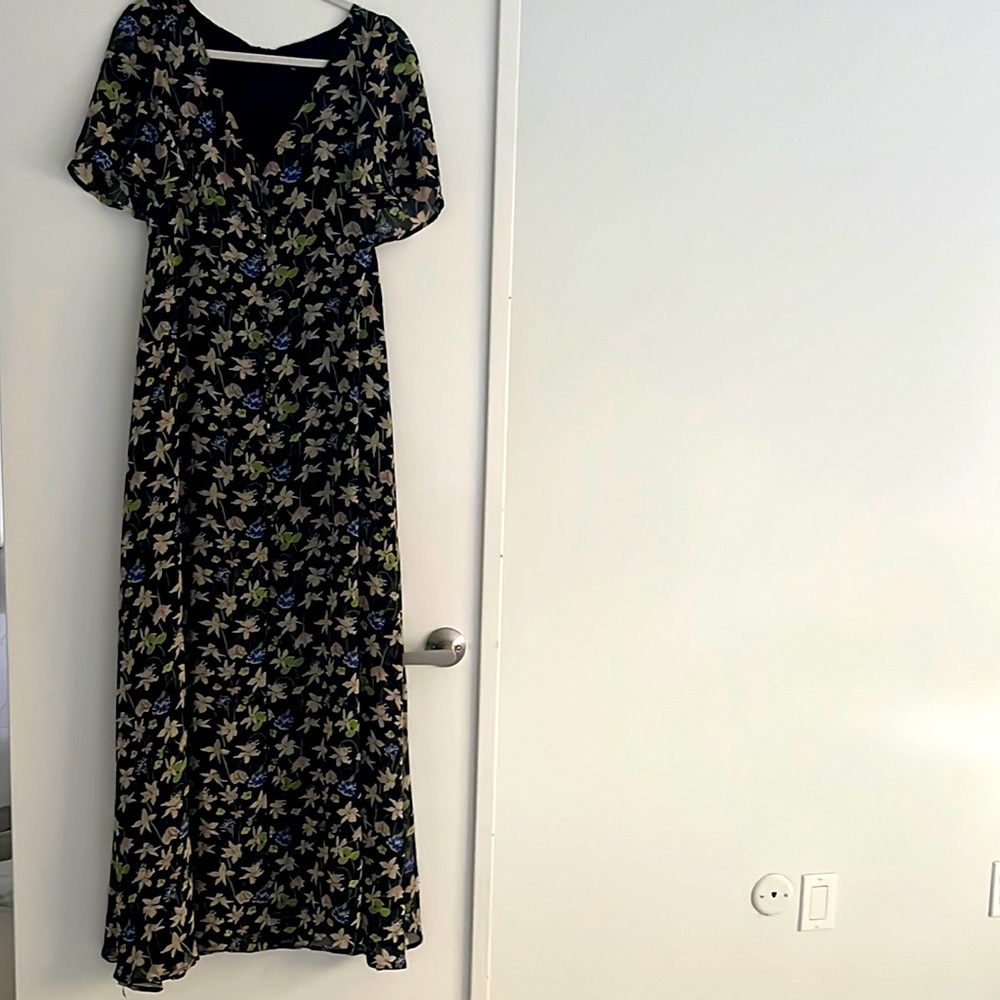 Floral black maxi dress